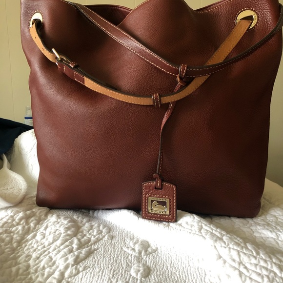 Bags Dooney Bourke Grommet Satchel Orange Pebble Leather Shoulder